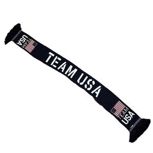 Team USA Winter Olympic Games Scarf Double Sided Knit Fringe